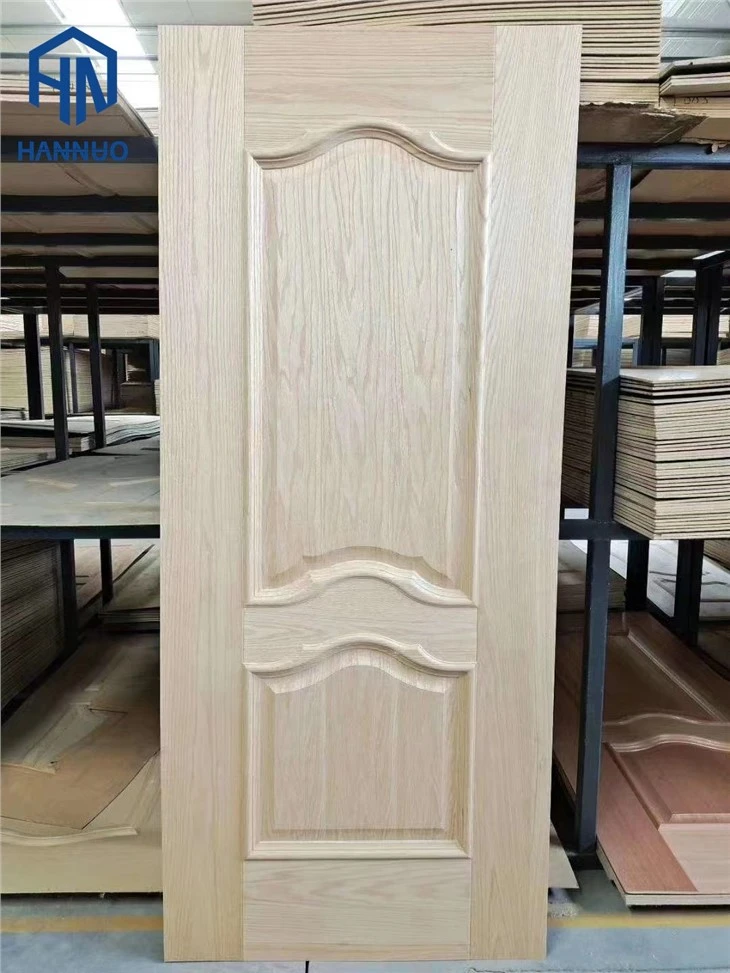 Natural Veneer Or Melamine Paper Faced HDF Moulded MDF Door Skin